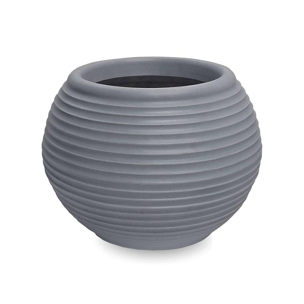 Vaso Bromelia Oval Em Polietileno 30X40 Cinza Escuro