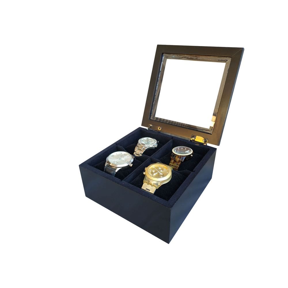 Estojo Relógios Madeira Ébano 7 Casulos - Prático e Luxuoso