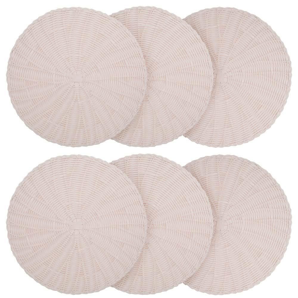 Conjunto 6 Peças Jogo Americano Mesa Posta Sousplat Rattan