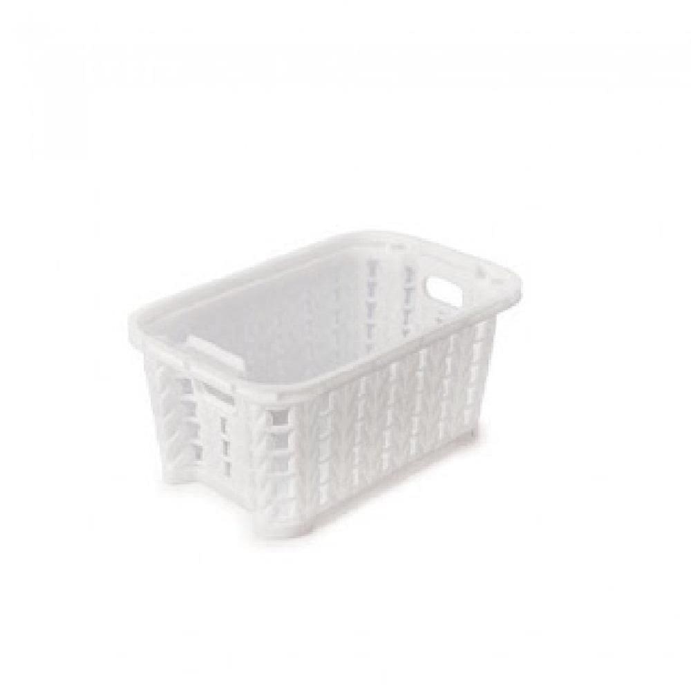 Cesta Retangular Empilhável Trama Branco Plasútil 460Ml