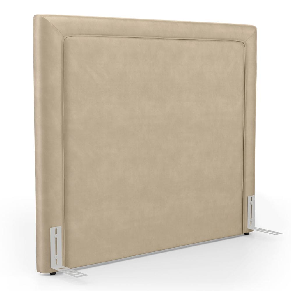 Cabeceira Cama Box Casal Padrão Alba 140cm com Frame Veludo Bege - Desk Design