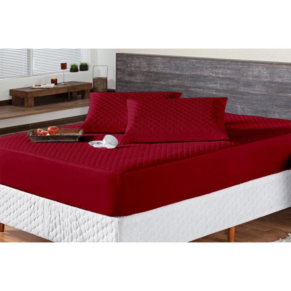 Protetor de Colchão Impermeável Solteiro - Vermelho