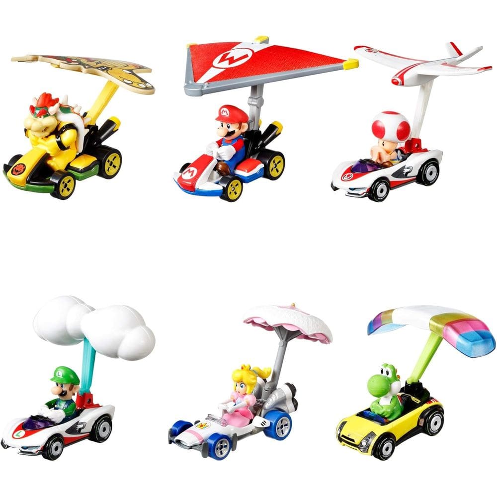 Carrinho Hot Wheels, Mattel, Mario Kart, Carros Com Glider, 1:64, Aleatório, GVD30 (UMA UNIDADE)