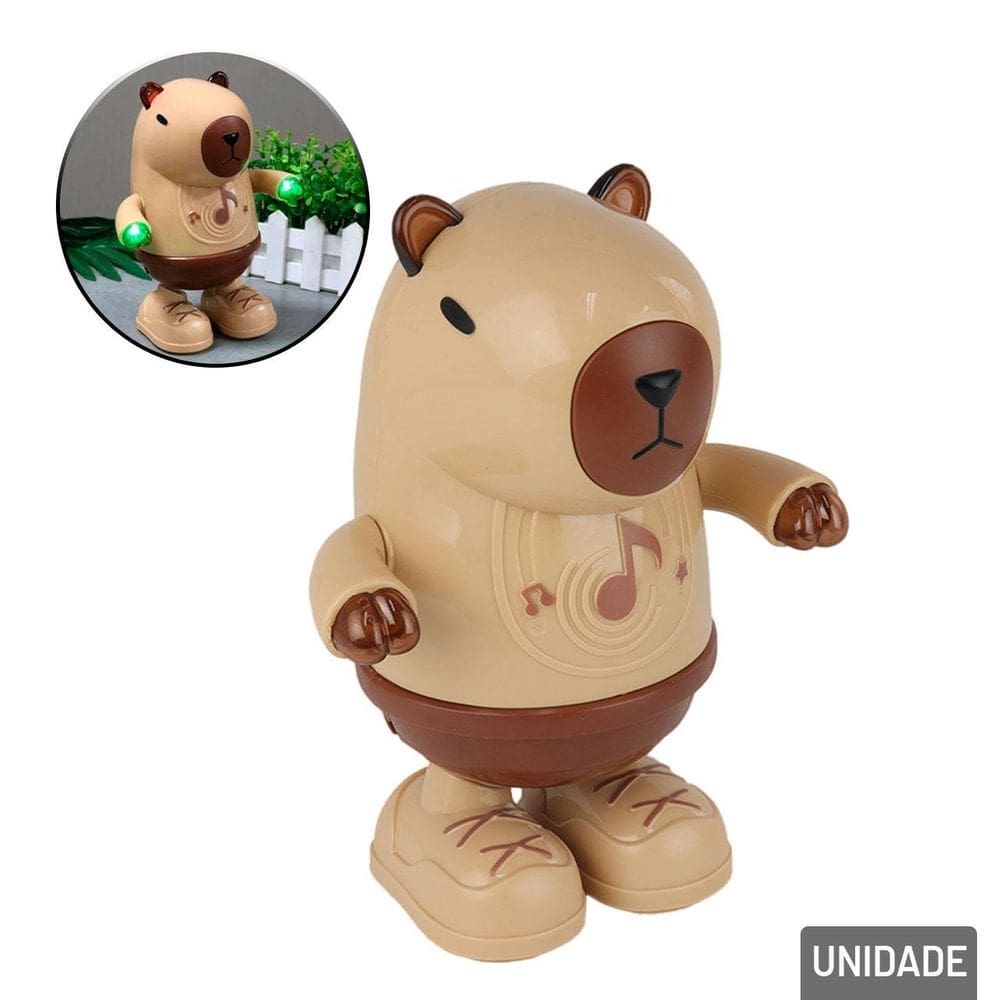 Capivara POP à Pilha com Movimentos LUZ e Som - Tudo em Caixa