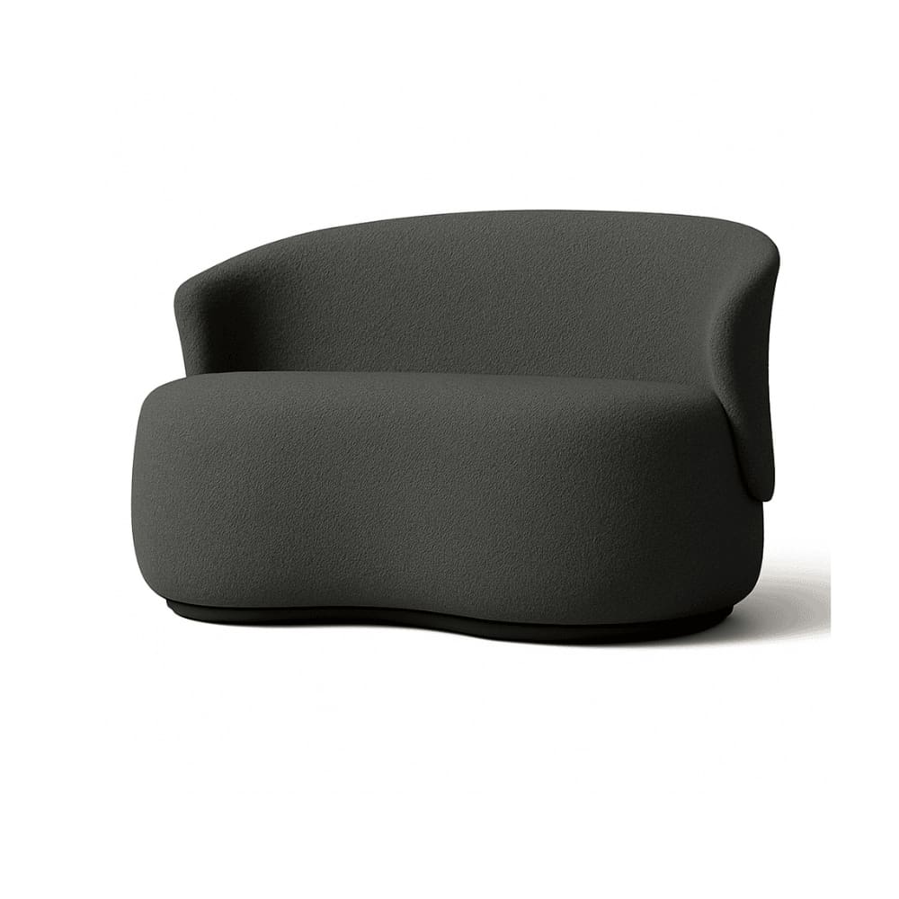 Namoradeira Decorativa Sala Estar Orgânica Beatriz Boucle Cinza Escuro - Montanaris Decor