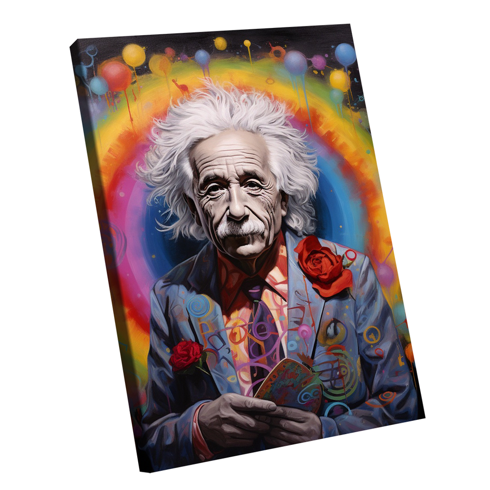 Quadro Decorativo Albert Einstein Colorido
