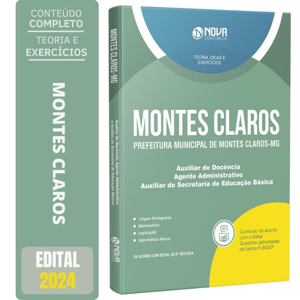 Apostila Prefeitura Montes Claros Mg 2024 Aux Docência,
