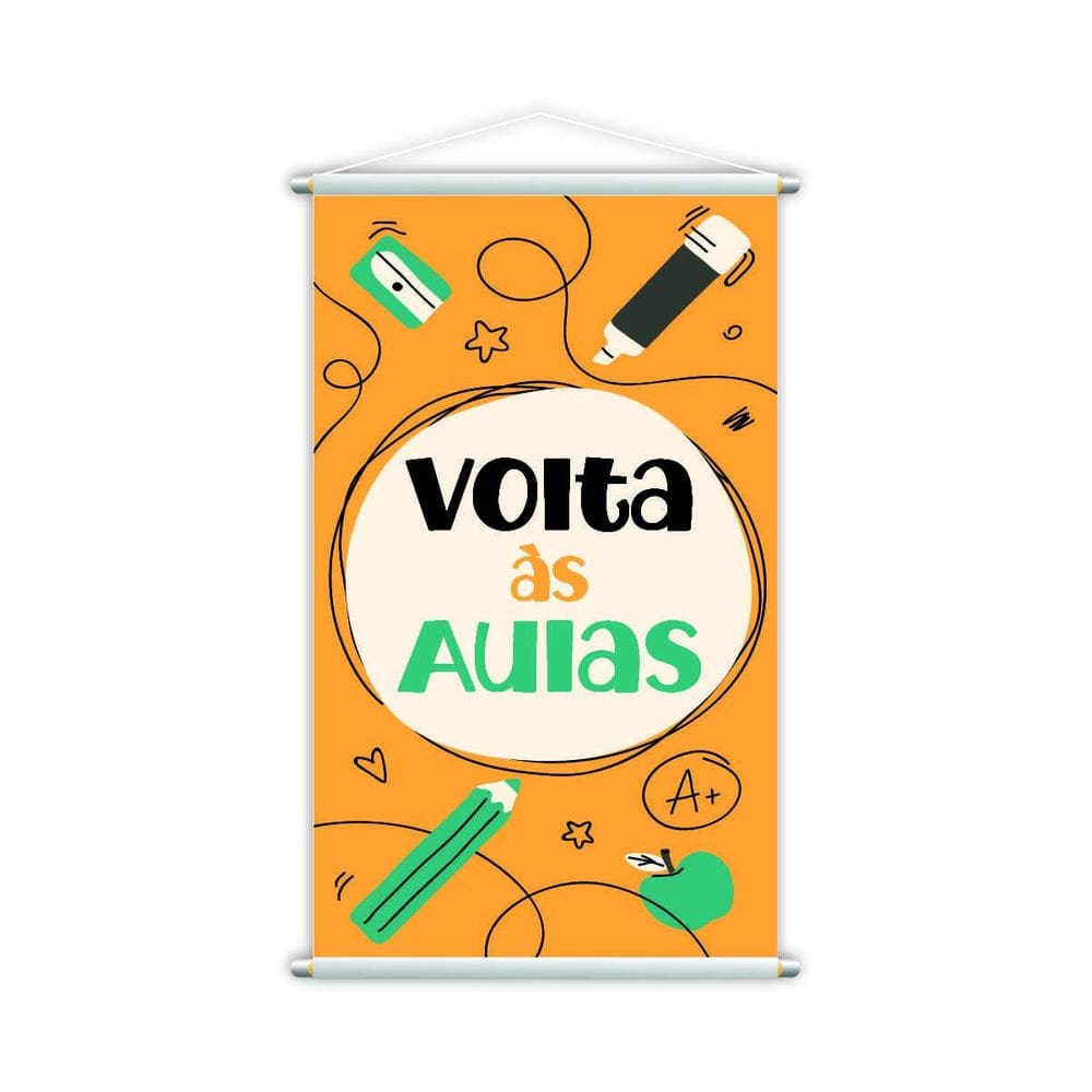 Volta Às Aulas Banner Amarelo Escolar Pedagógico Grande