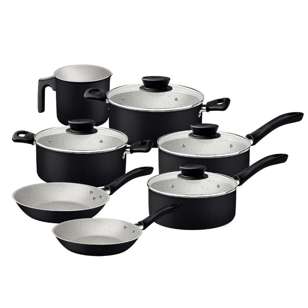 Jogo De Panelas Tramontina 7Pcs Linz - Preto
