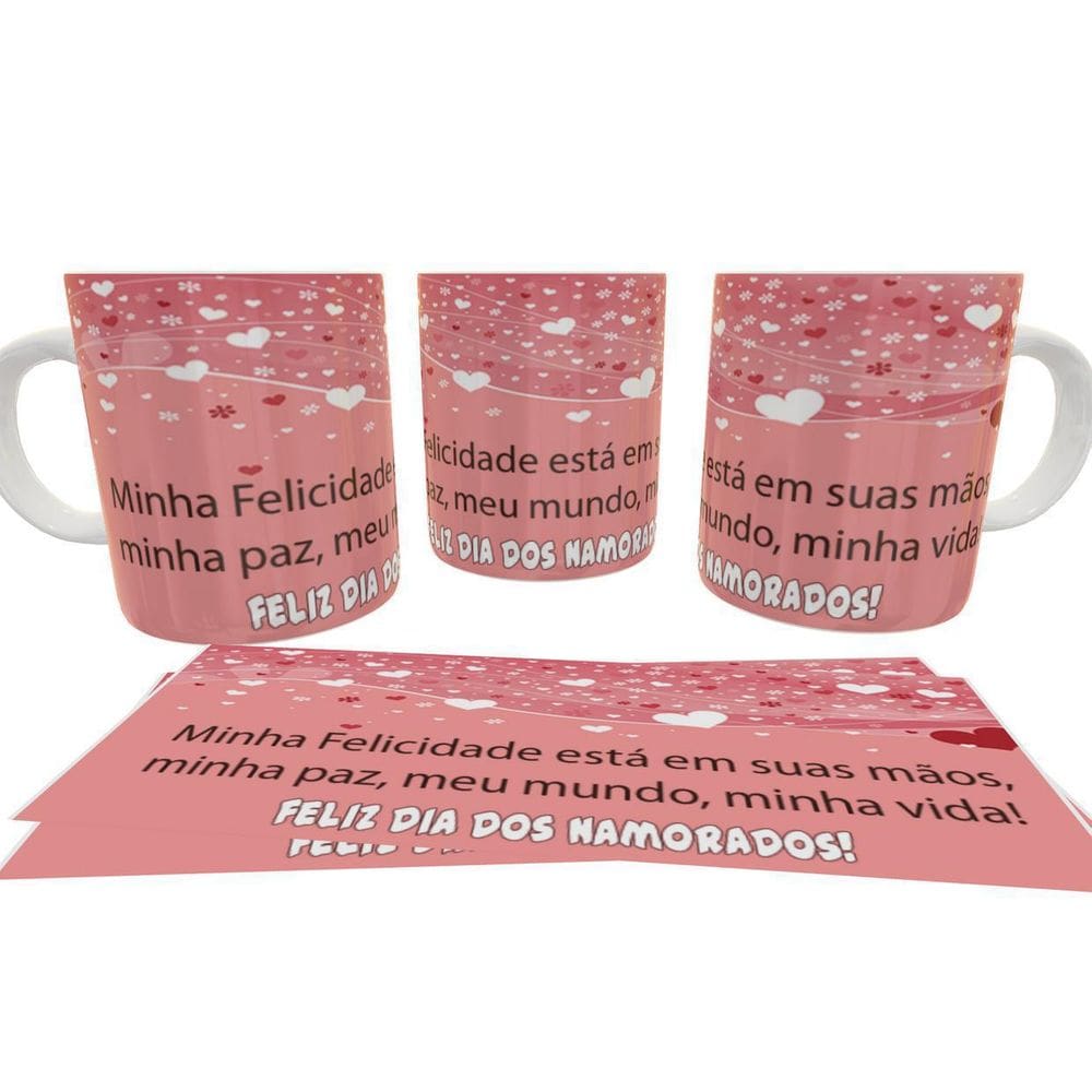Caneca Porcelana Minha Felicidade Está Em Suas Mãos