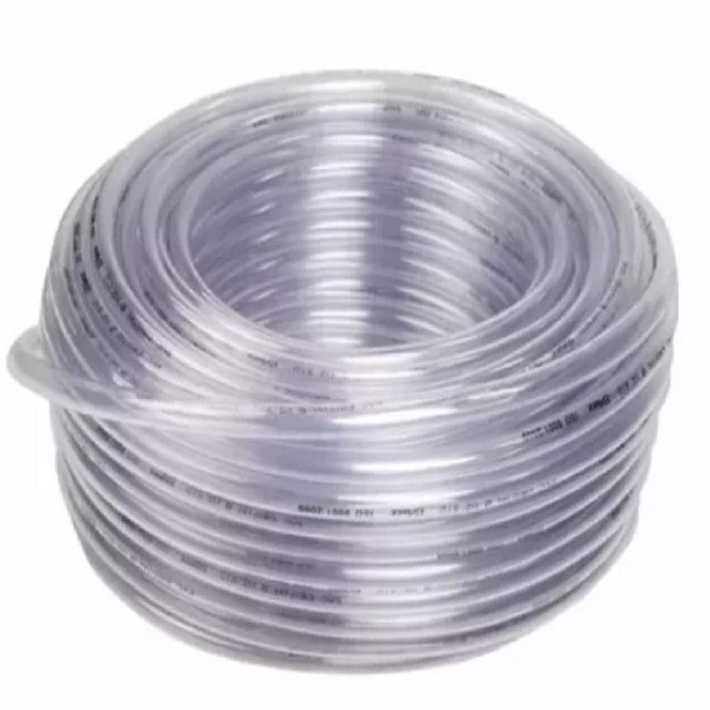 Mangueira cristal transparente 50 metros 1 x 1,5 mm rolo pvc