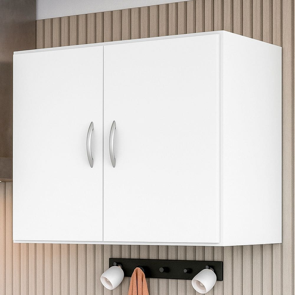 Armário Aéreo Cozinha Multiuso Laguna 70cm com 02 Portas Branco - Desk Design