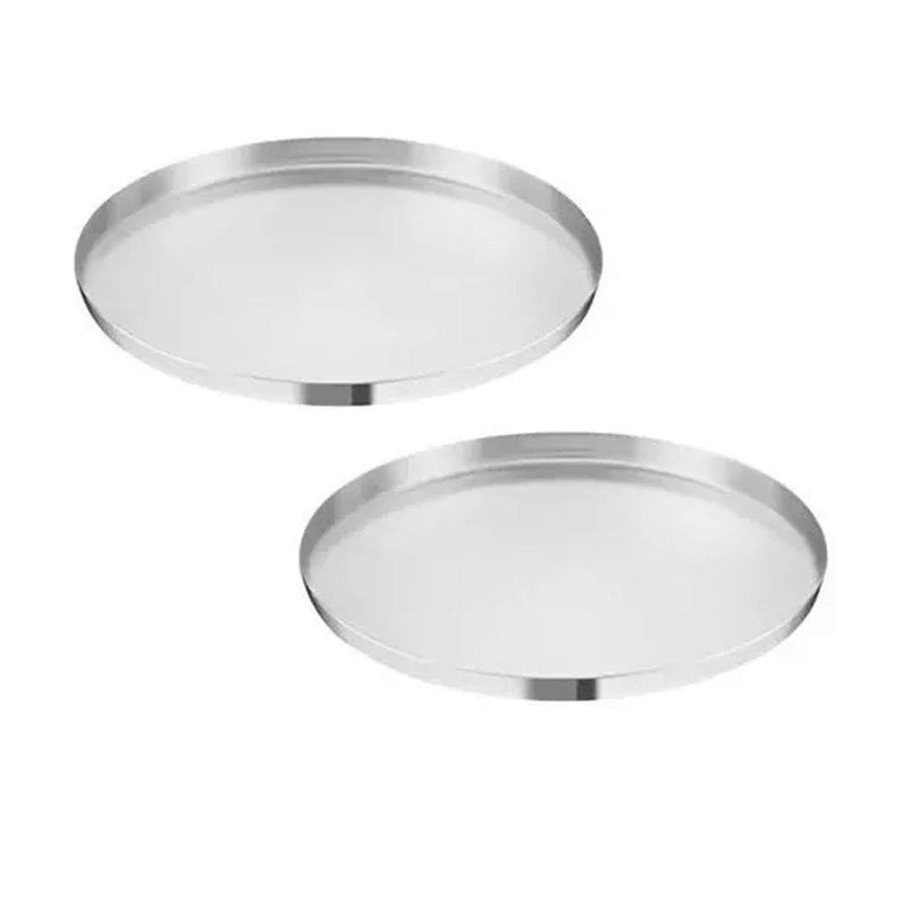 02 Forma Assadeira De Pizza Em Alumínio Nº35