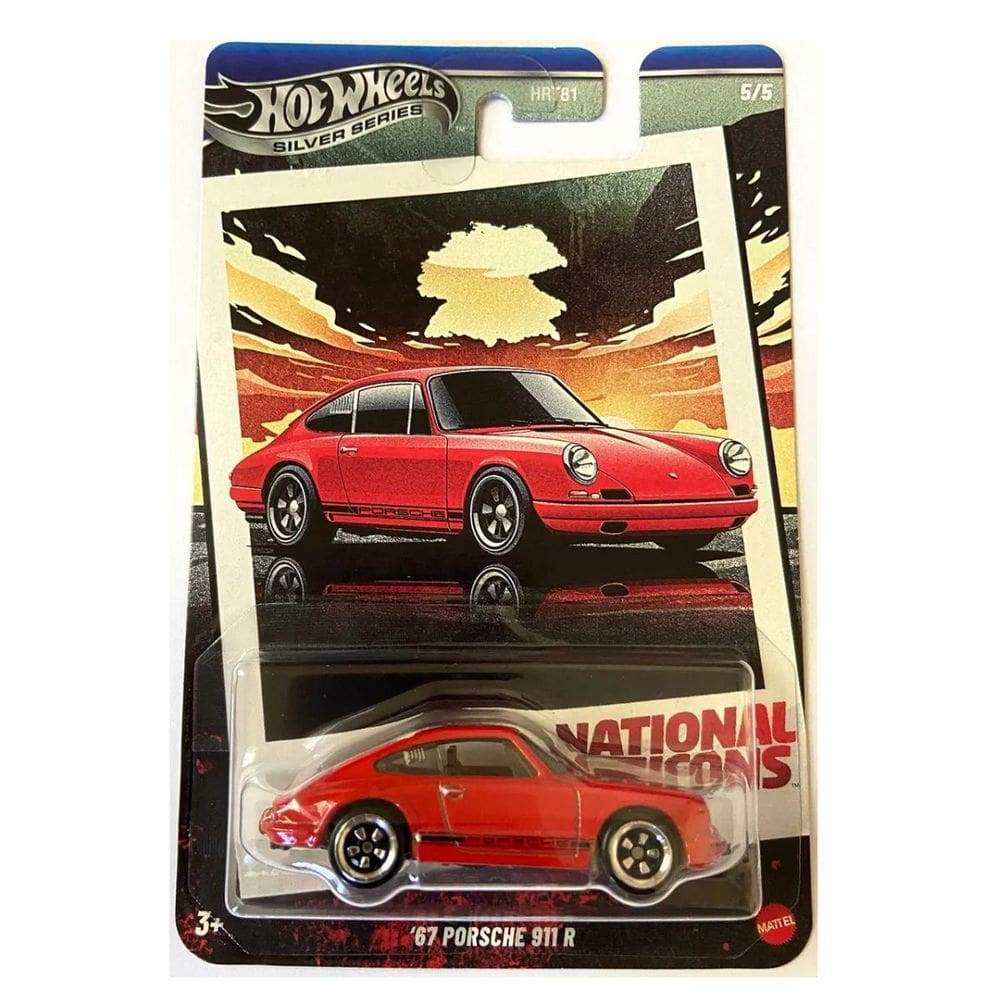 Hot Wheels National Icons - 67 Porsche 911 R - Silver Series MATTEL