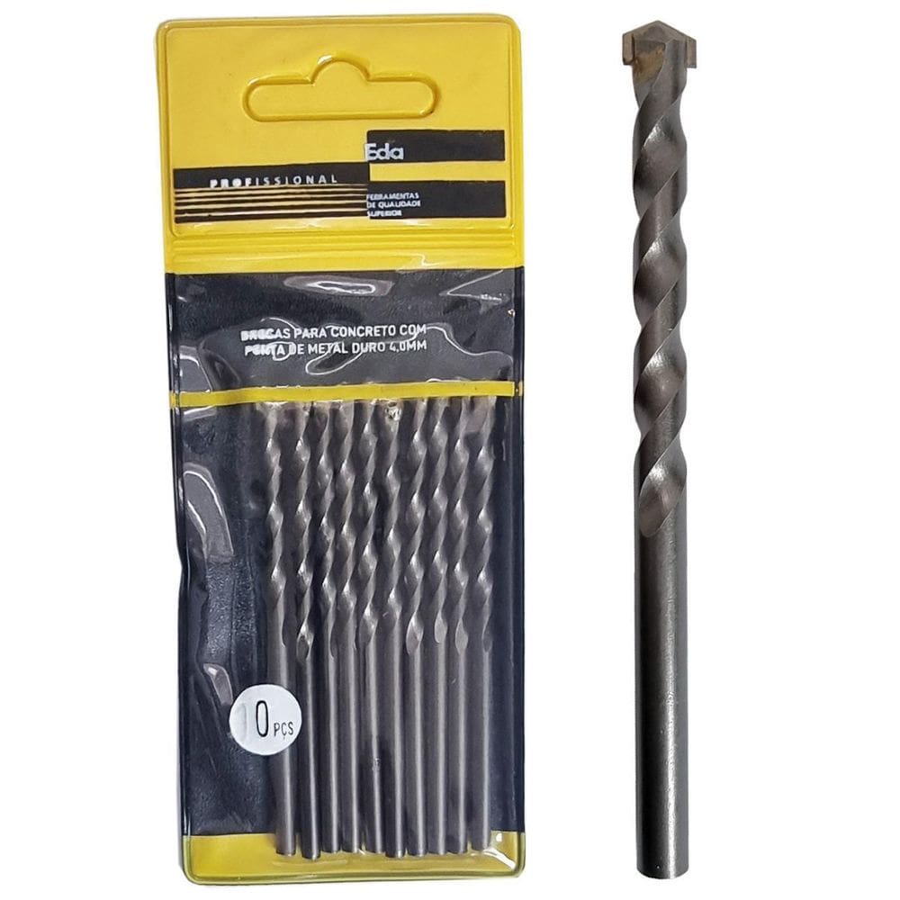 Broca para Concreto 4mm Vídea Eda 10 Unidades