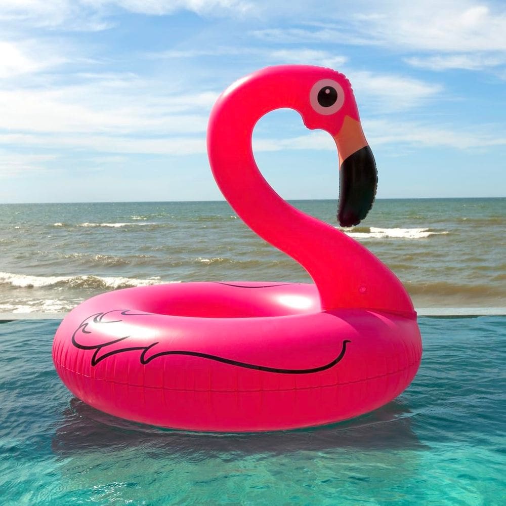 Flamingo Pool Float inflável GiftExpress 48 para adultos e crianças
