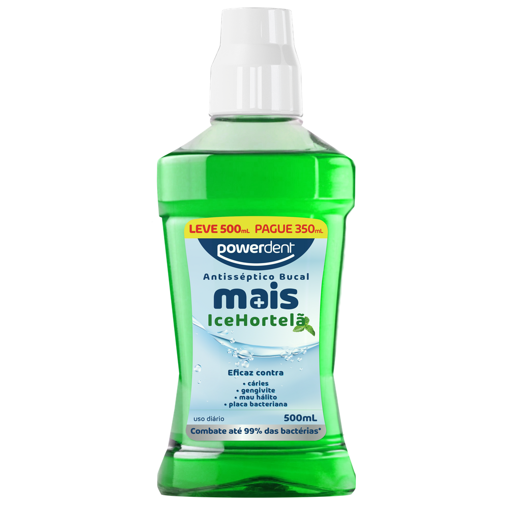 ANTISSEPTICO BUCAL COM ALCOOL MAIS HORTELA L500 P350ml
