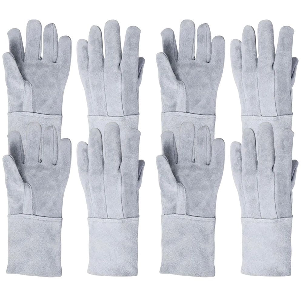 Kit 10 Pares Luva de Raspa em Couro Punho 15 Proteção Individual EPI Segurança do Trabalho Soldador Construção Civil
