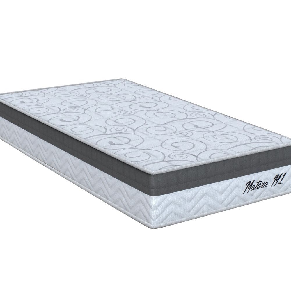 Colchão Solteiro Matera Ml eps - D33 Misto Espuma 26x88x188cm Branco/Cinza