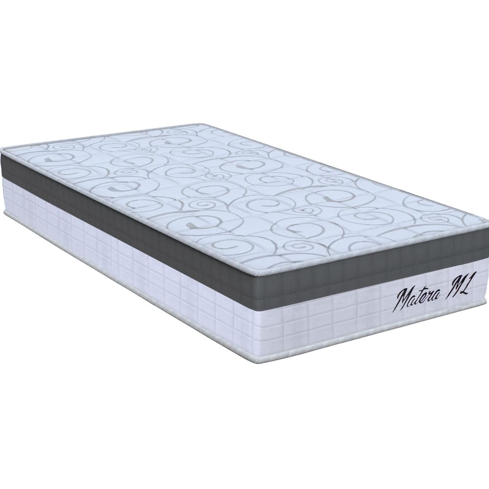 Colchão Solteiro Matera Ml eps - D33 Misto Espuma 26x78x188cm Branco/Cinza
