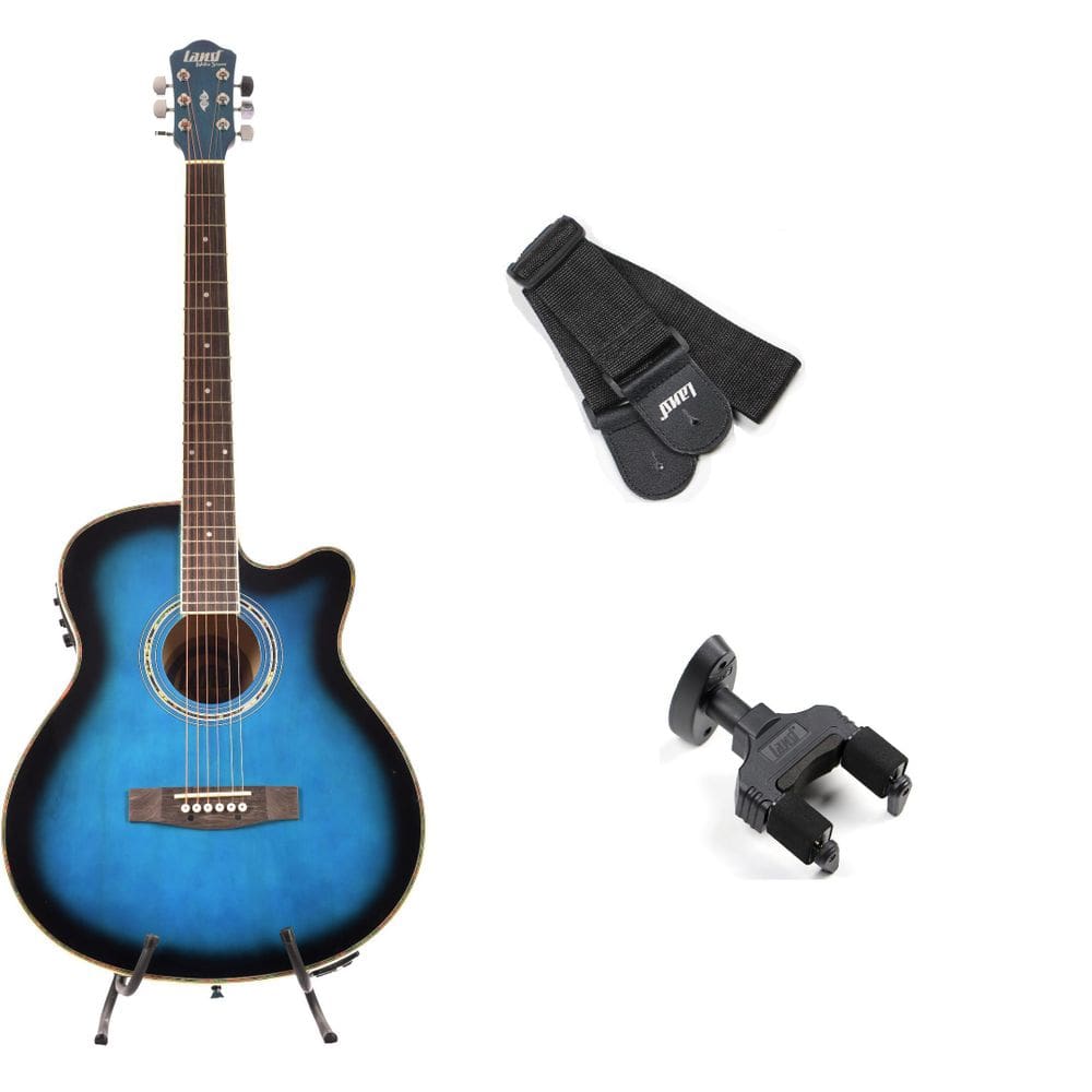 Kit Violão Azul Nylon+Suporte De Parede+Correia