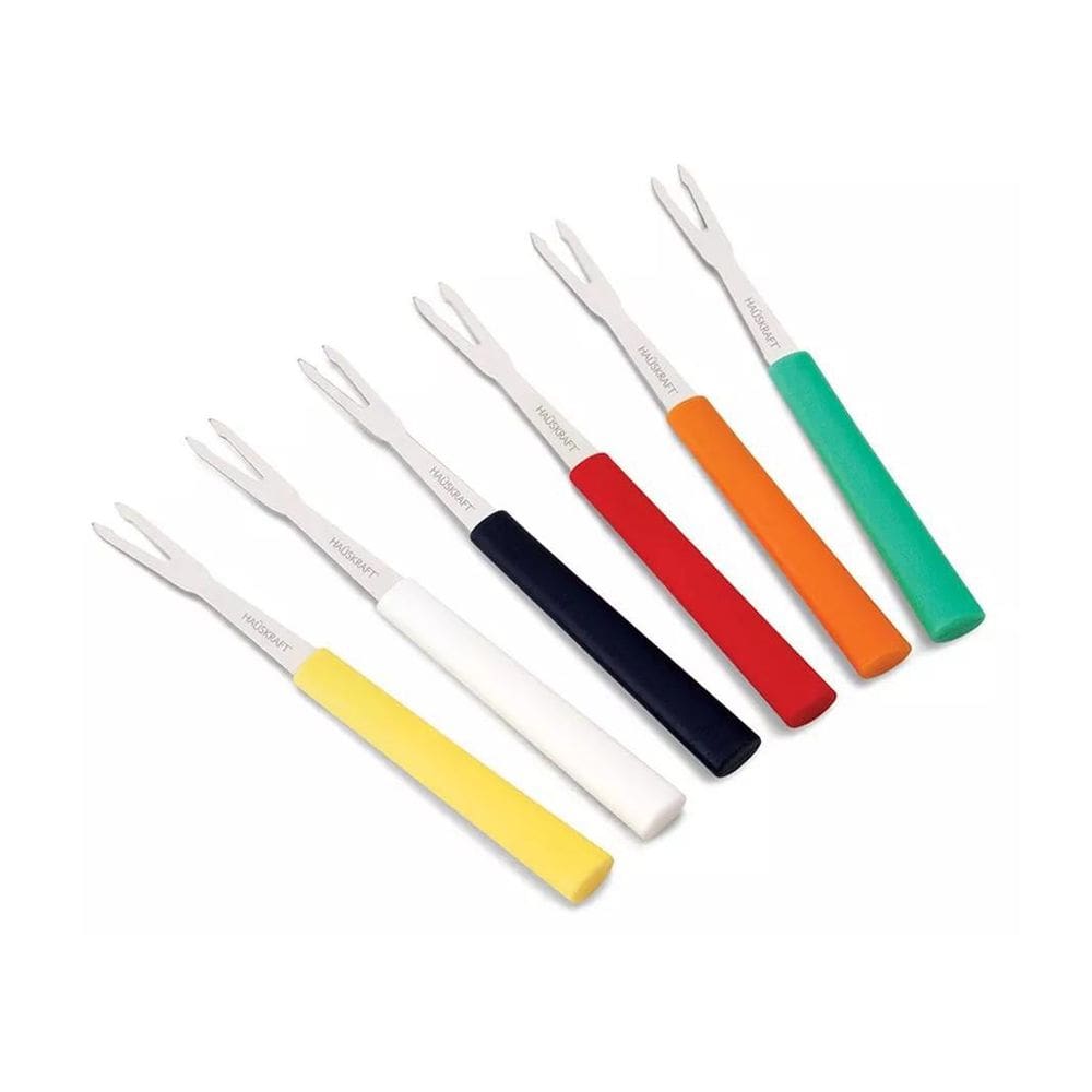 Conjunto Garfos Petiscos Coloridos 6 Peças 13 Cm Hauskraft