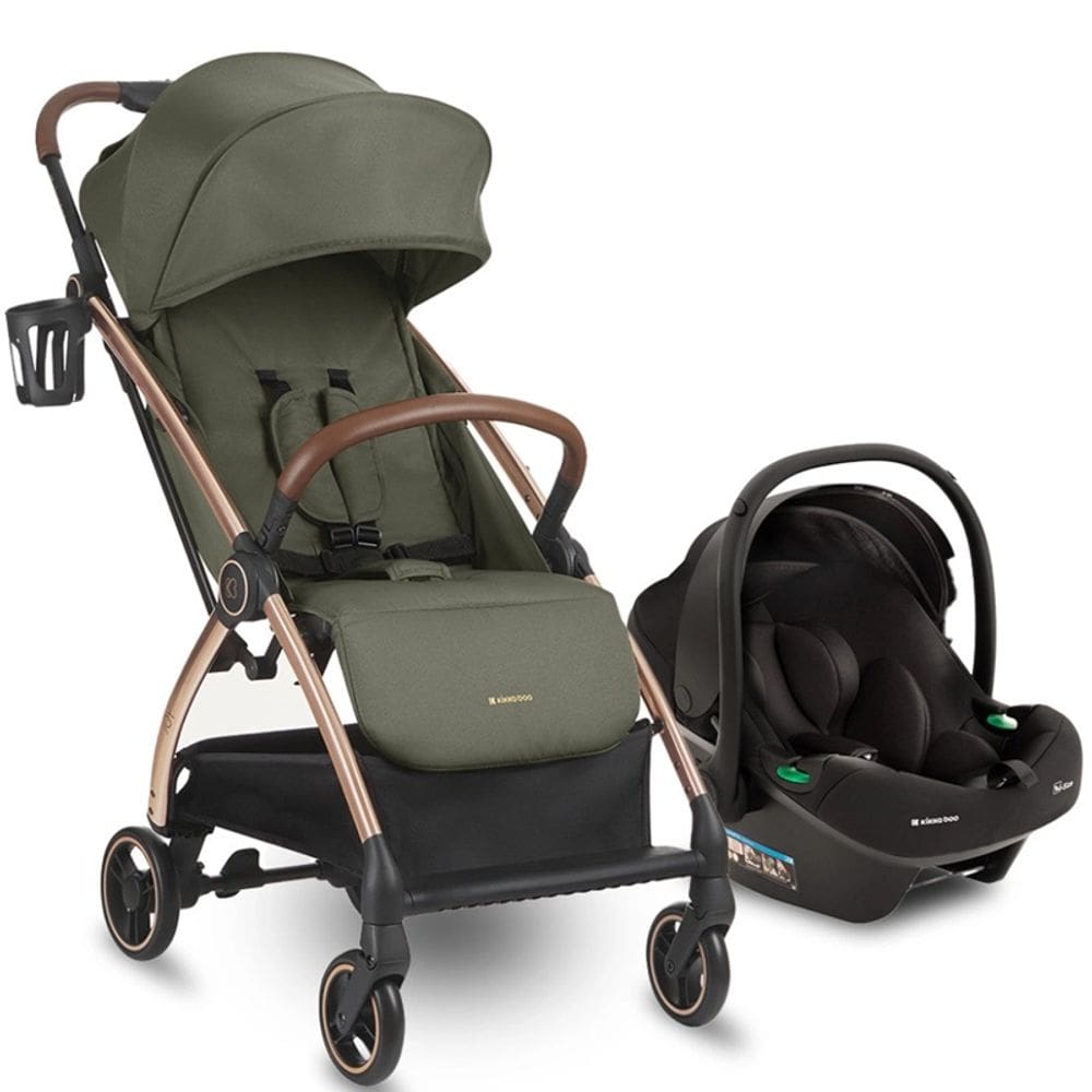Carrinho Compacto Joy Army Green + Bebe Conforto I-Prime - Kikka Boo