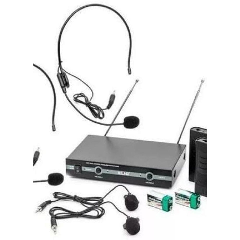 Microfone Vhf s/ Fio Headset Lapela Lelong LE-910 Preto