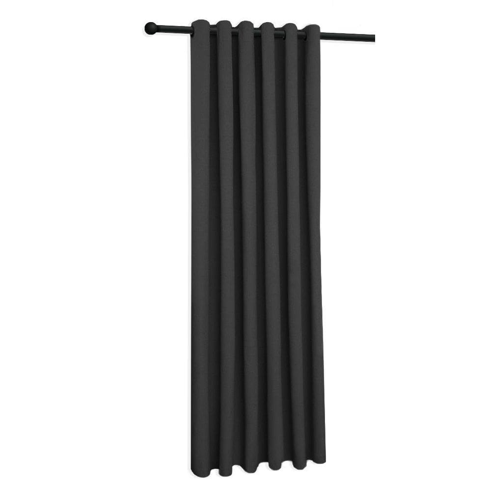 Cortina Preta Cromada Oxford Uma Folha 150X230 Sala/Quarto