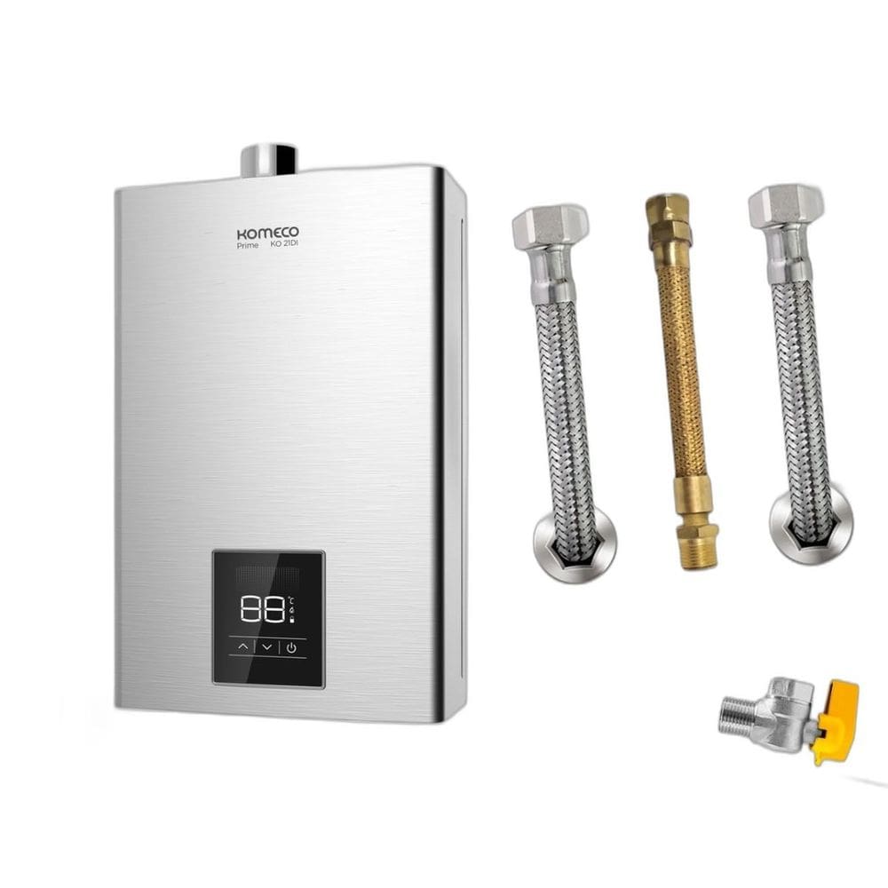 Kit Aquecedor Komeco KO21DIPRIME 21L GLP + Acess. Ligação