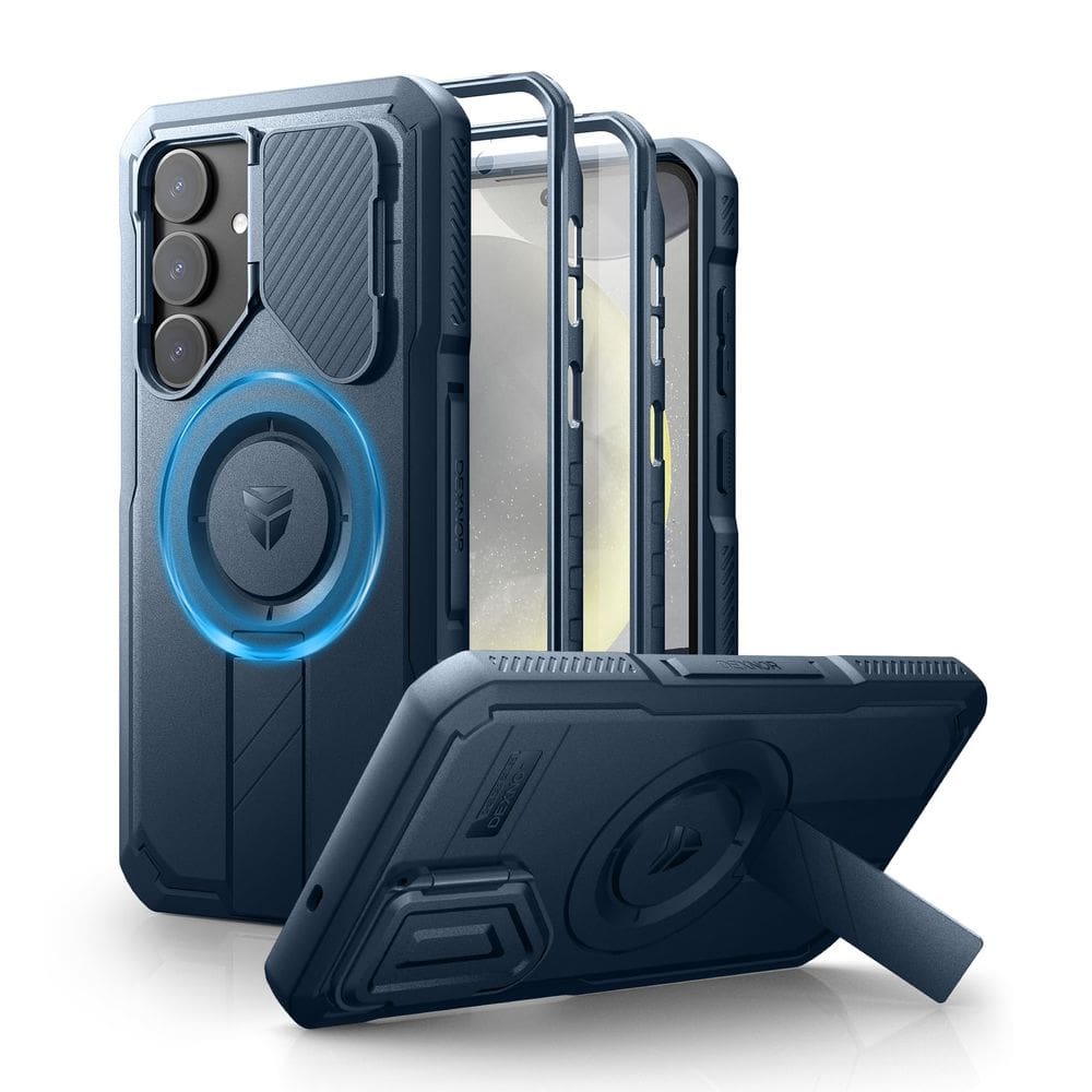 Capa Dexnor para Samsung Galaxy S25 Plus com capa de câmera azul