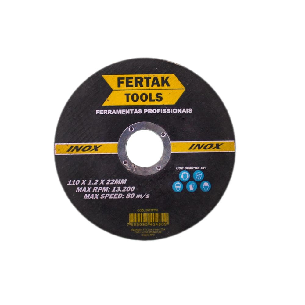 Disco de Corte para Aço Inox Fertak - 100 unidades