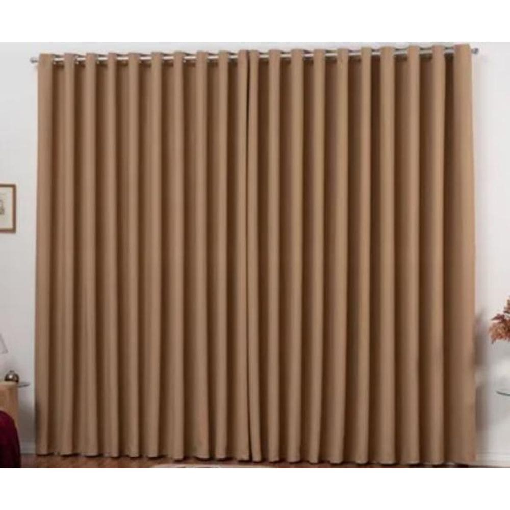 Cortina Luxo Blackout Lisboa 6 Metros Avelã  Ilhós Cromado