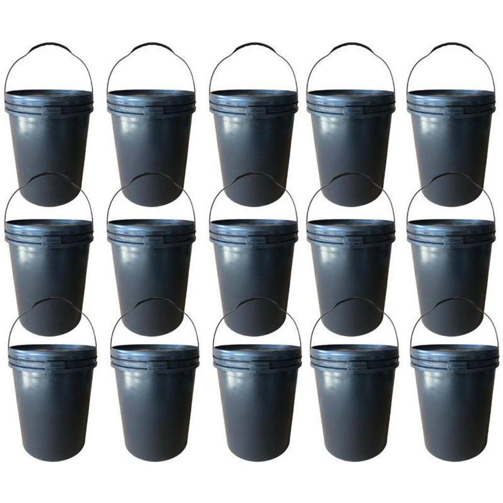 Balde 16L Para Pesca Alça Plástica - 15 Pçs