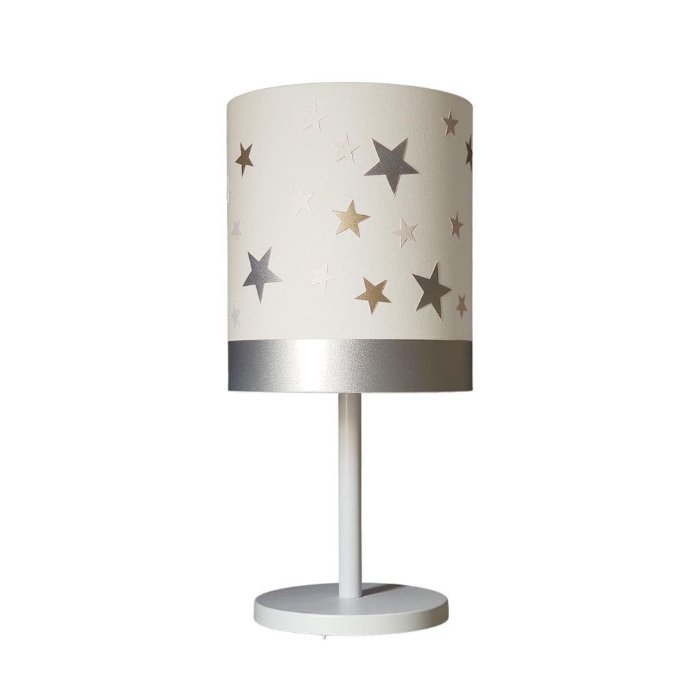Abajur Infantil Estrelas Branco 20x43 Bivolt