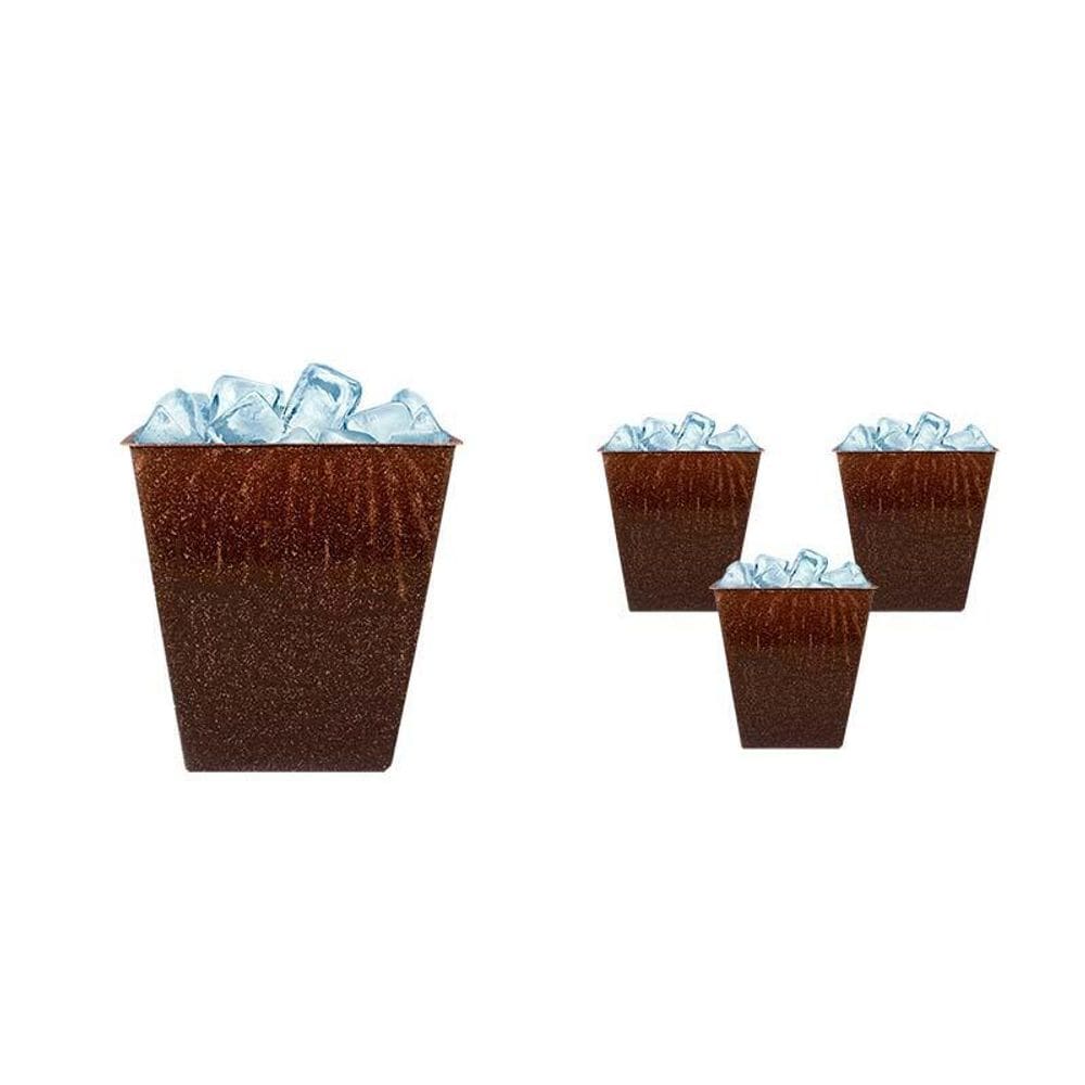 Kit 4 Balde Gelo Fibra Coco Green 2,6L