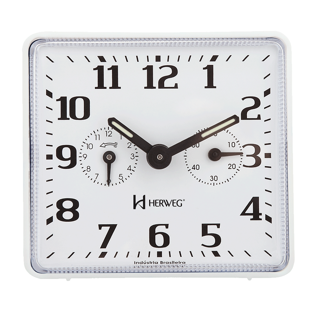 Relógio Despertador a Cordas Branco  Herweg