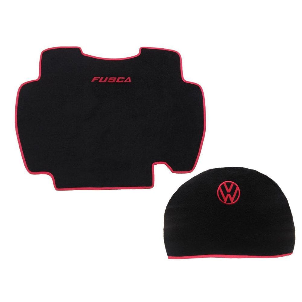 Tapete Para Porta-Malas Fusca 1967 Até 1977 Vermelho E Preto
