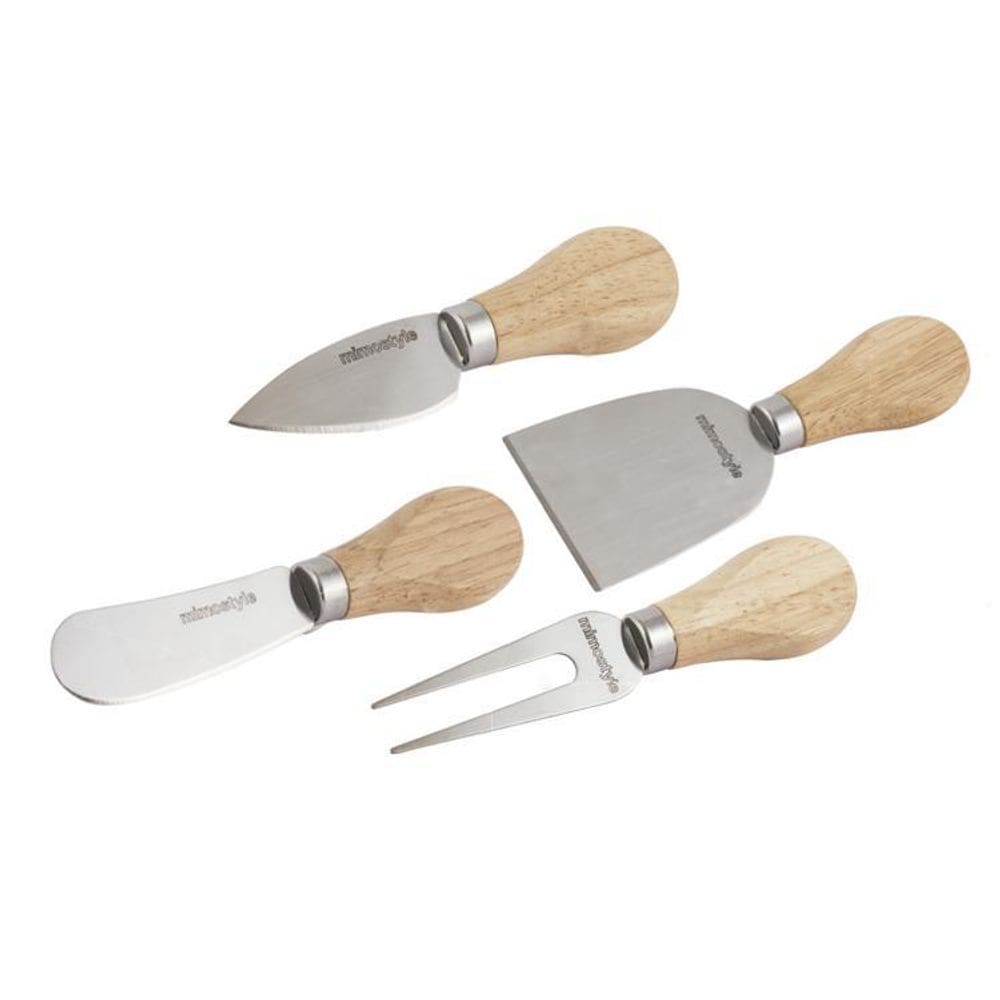 Jogo Para Queijo Inox Com Cabo De Madeira