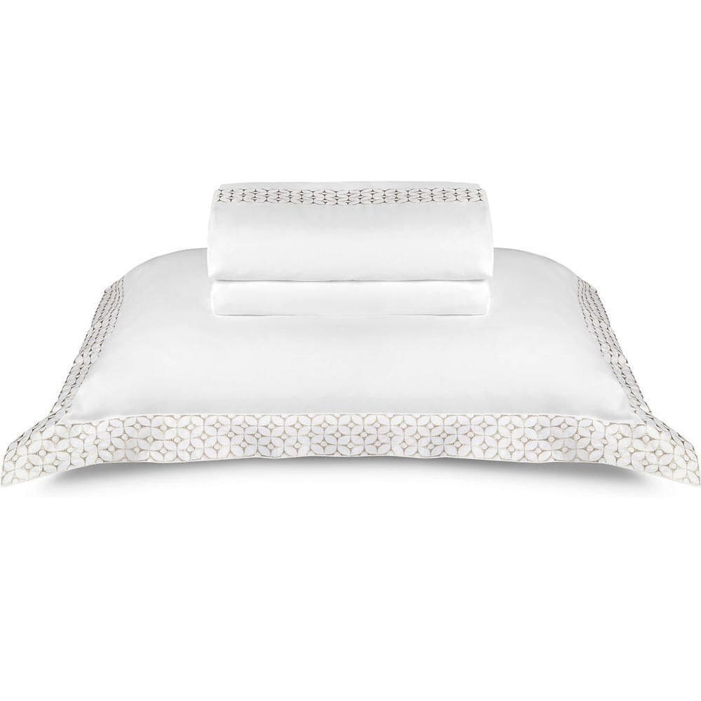 Jogo De Cama Queen Carnegie Bege 300 Fios Algodão Egípcio