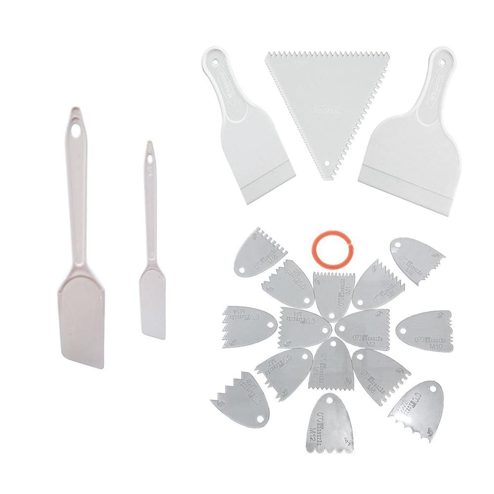 Kit Confeitaria 20 Peças Espátulas + Raspadores P/ Decoração