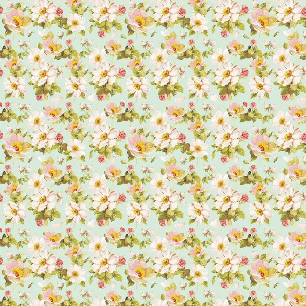 Papel De Parede Floral Flores Rosas Fundo Verde Adesivo Sala