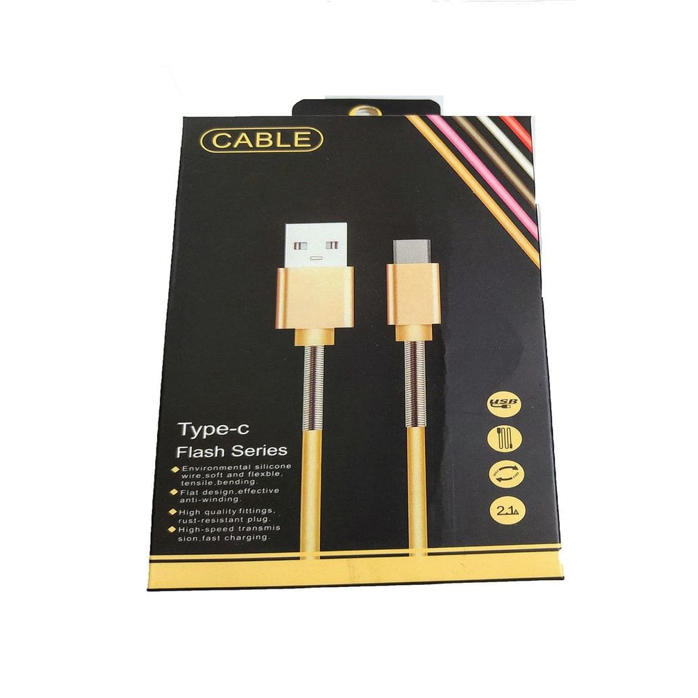 Cabo Usb Tipo C Reforçado Com Mola Protetora