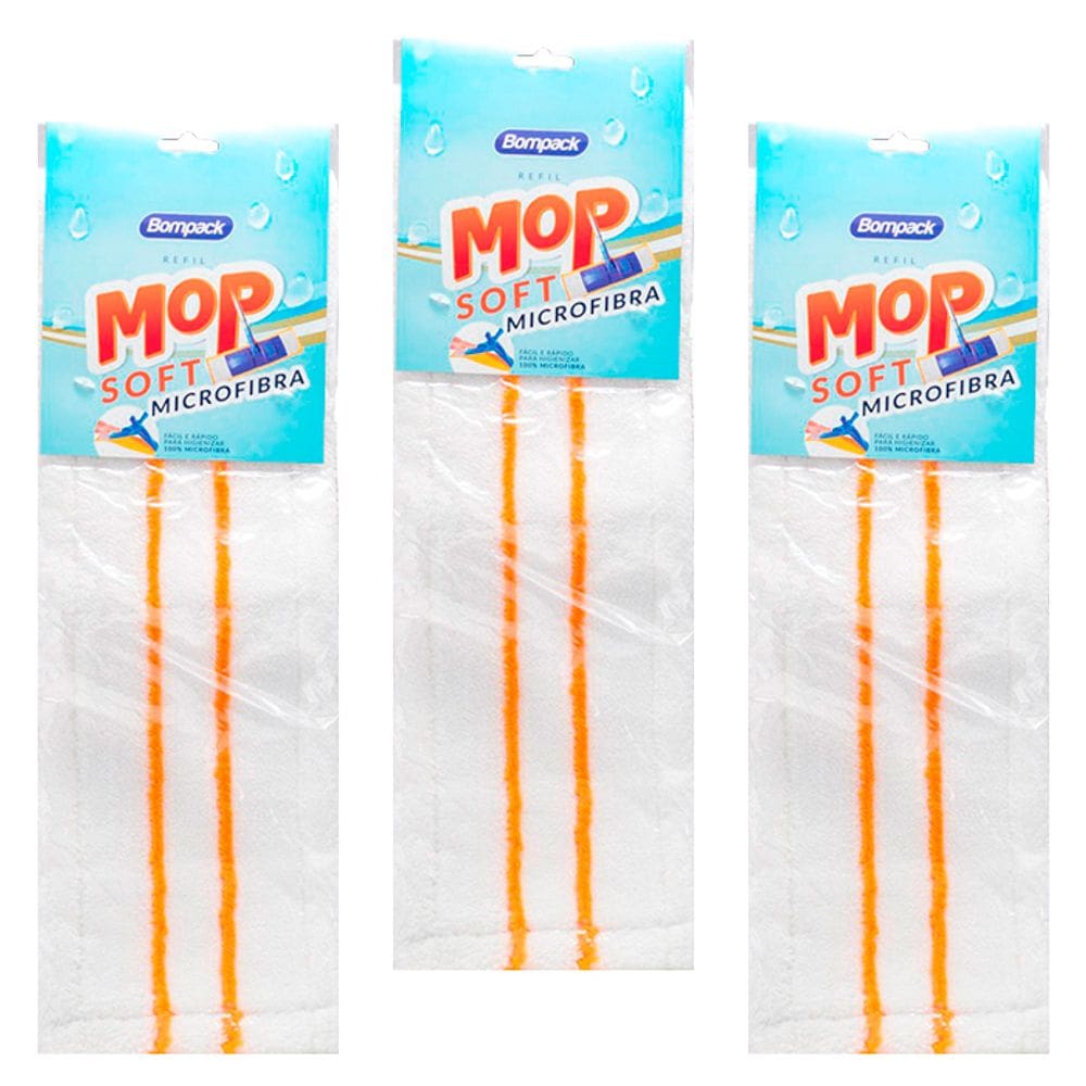 Kit 3 Refil Limpeza Para Vassoura Mop 44 Cm
