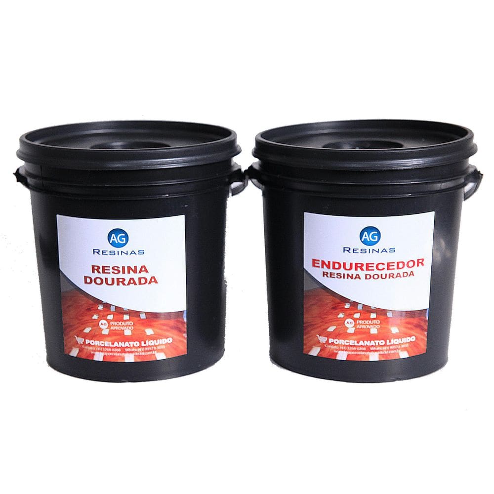 Resina Epóxi Ouro + Endurecedor Porcelanato Líquido 15Kg