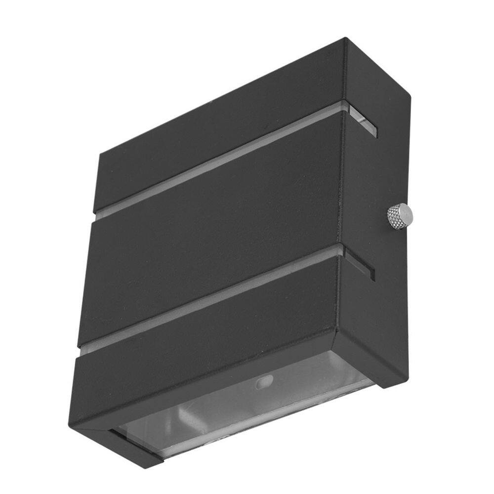 Arandela 2 Foco Friso Externa Parede Slim+Led G9 5W 3K Preta
