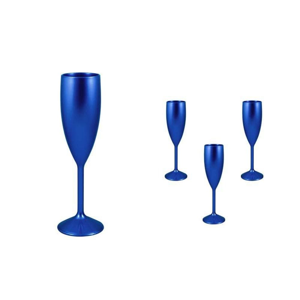 Kit 4 Taças Vip Azul 180Ml Plástico Premium