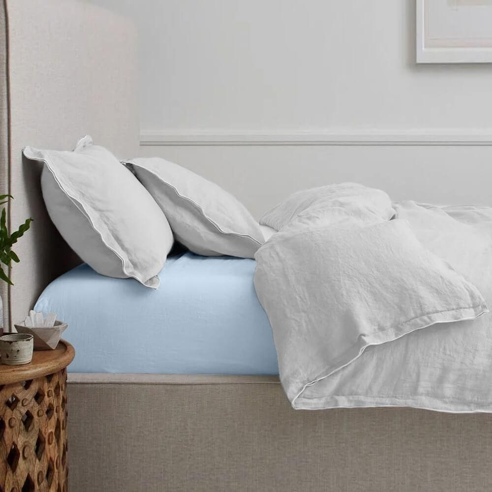 Lençol King Elástico 150 Fios Algodão Premium Azul