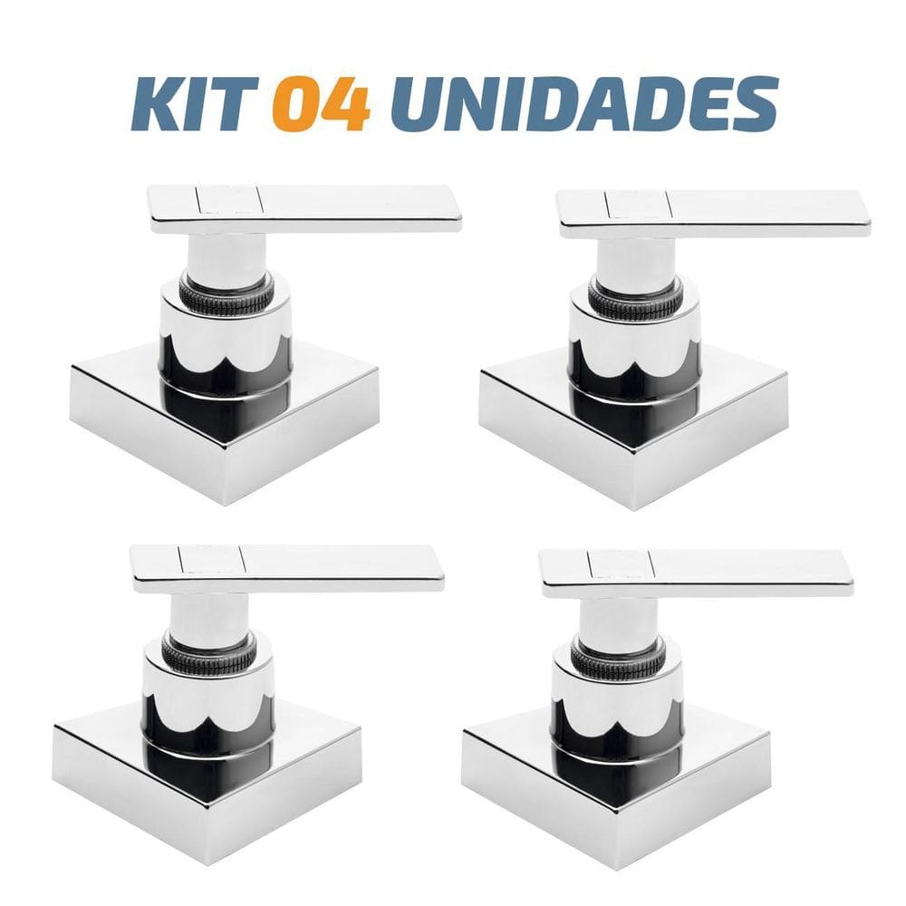 Kit 04 Acabamento Registro Quadrado C73 Cromado Padrão Deca