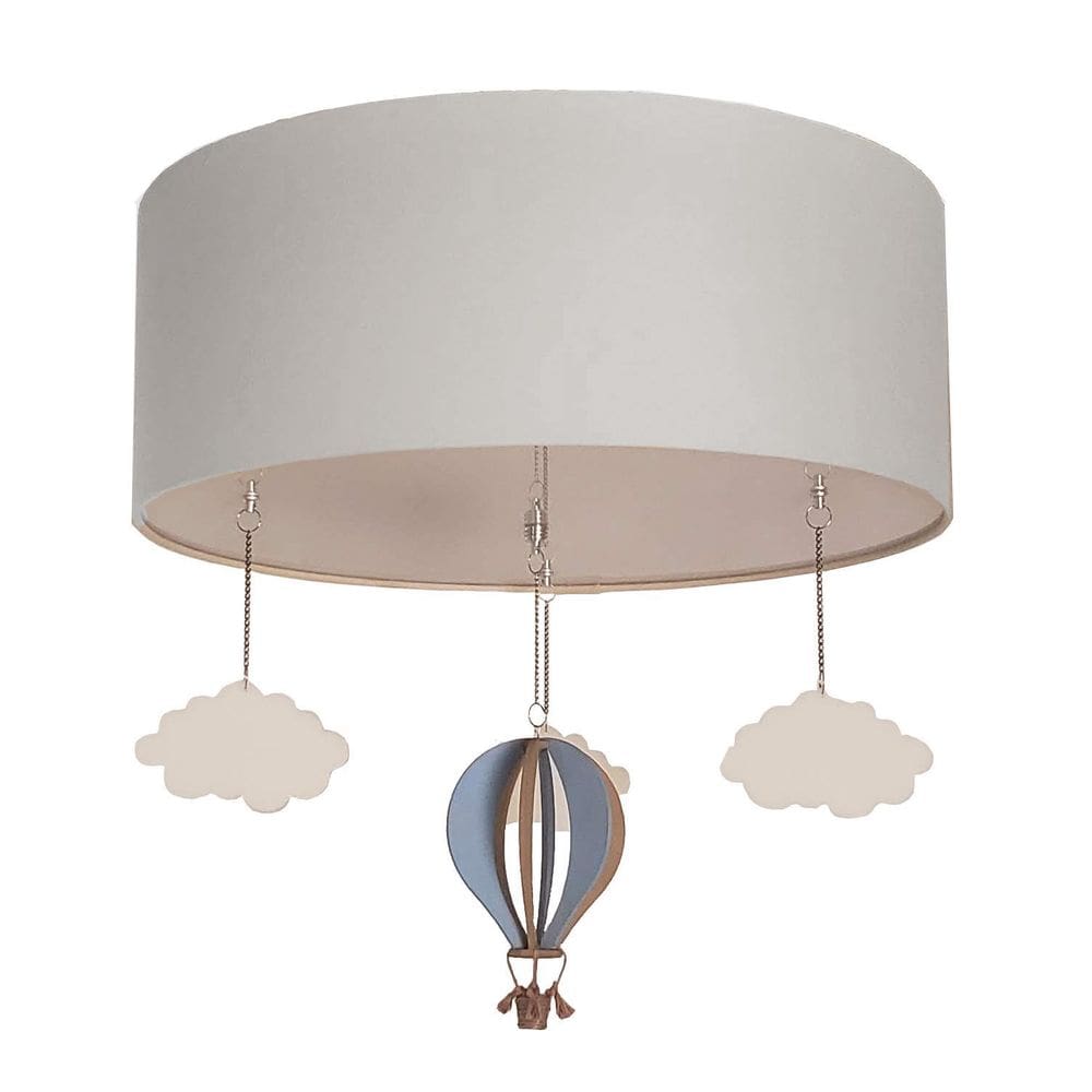 Luminária de Teto Plafon Balão Cúpula 50x15cm Cinza6000